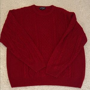 Roundtree & Yorke Men's Deep Red Crewneck Sweater
